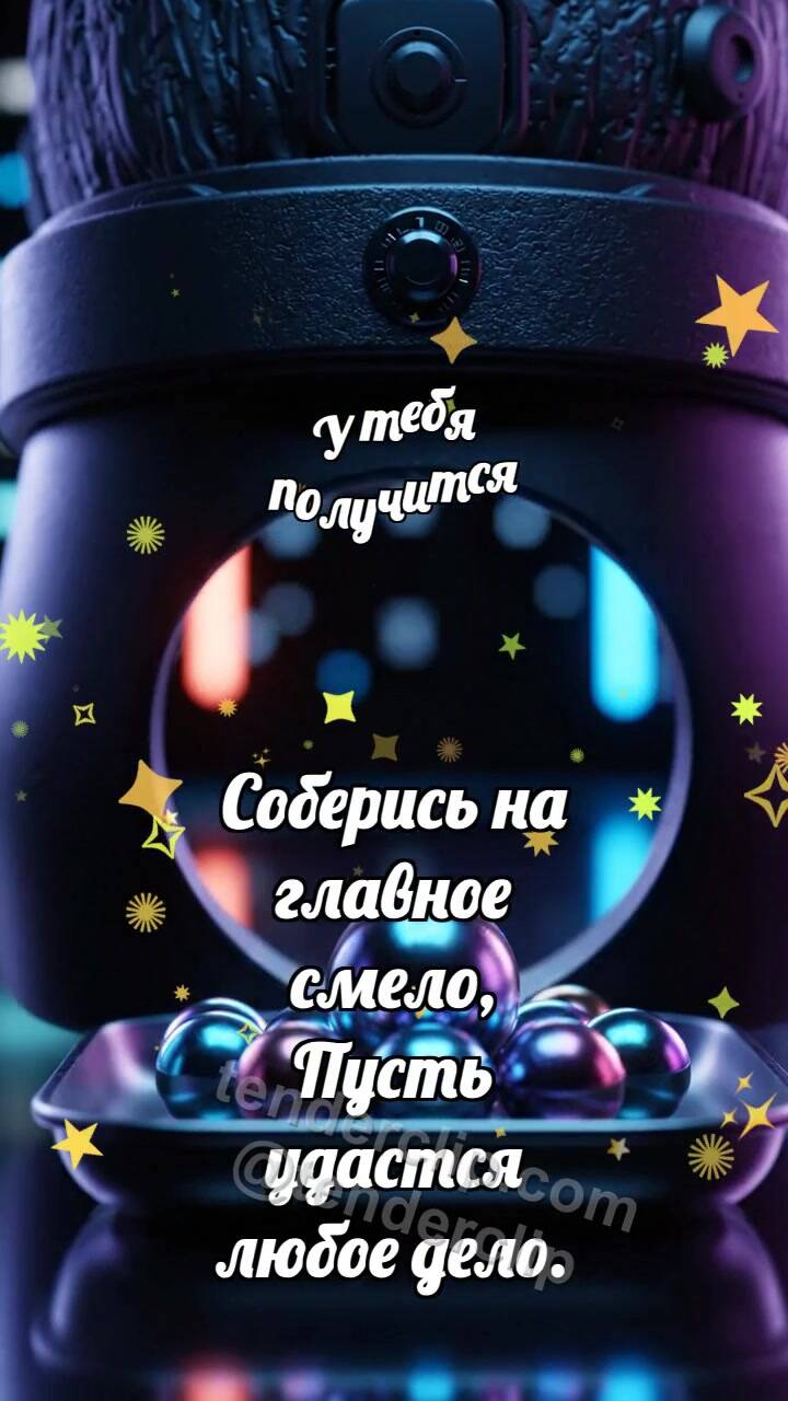 Анимационная открытка на тему У тебя получится: Матовый визор выделяет бусину