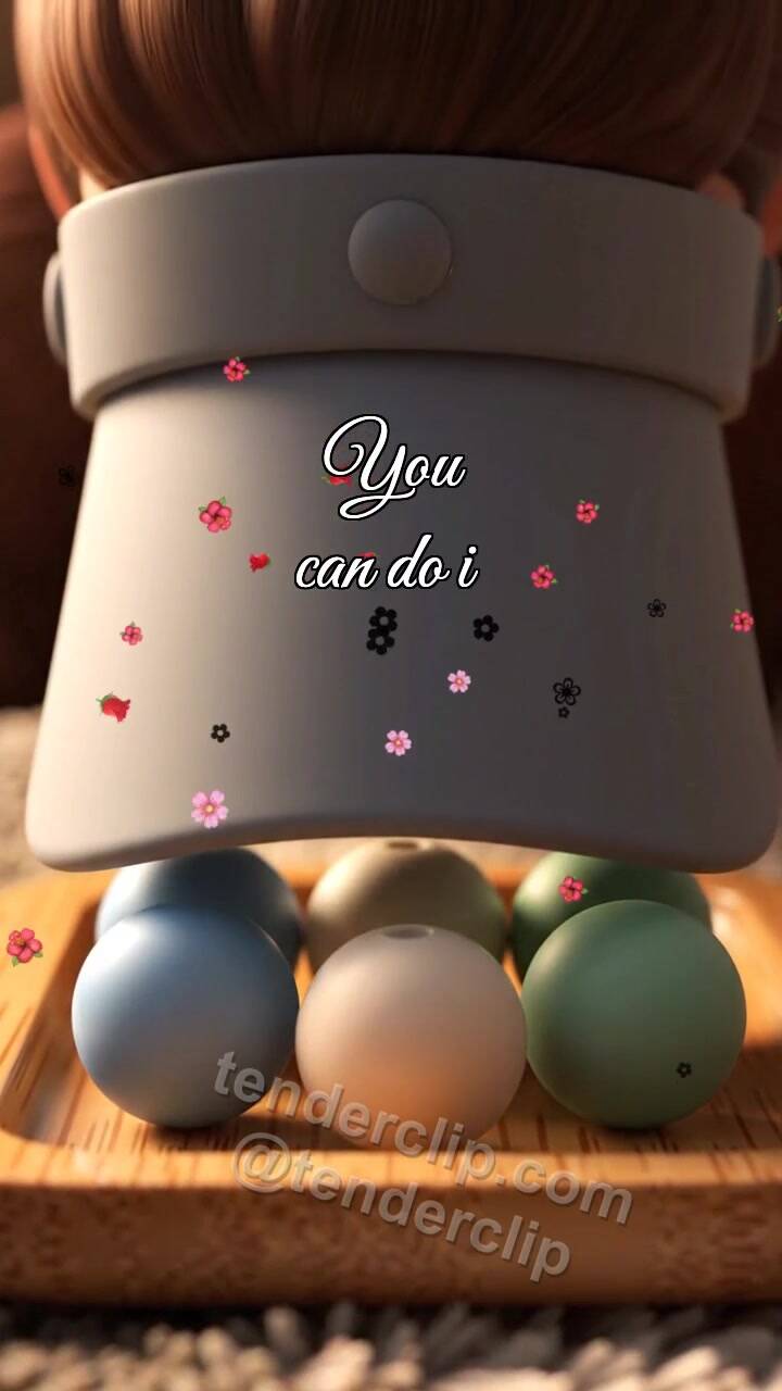 Animated greeting card about You can do it: Matte Visor Highlights Bead