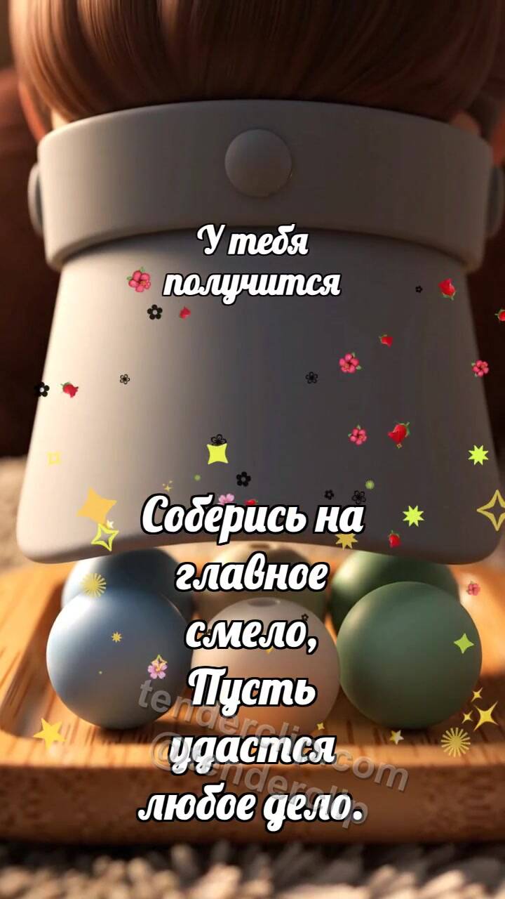 Анимационная открытка на тему У тебя получится: Матовый визор выделяет бусину