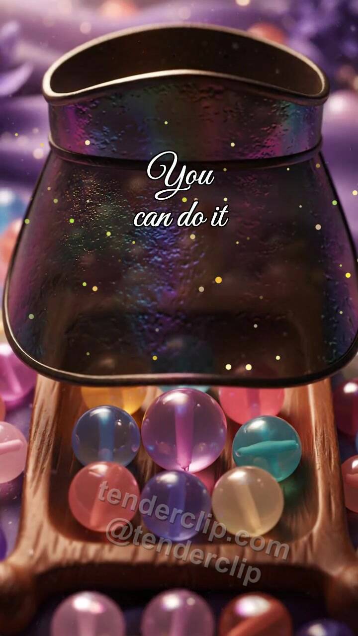 Animated greeting card about You can do it: Matte Visor Highlights Bead