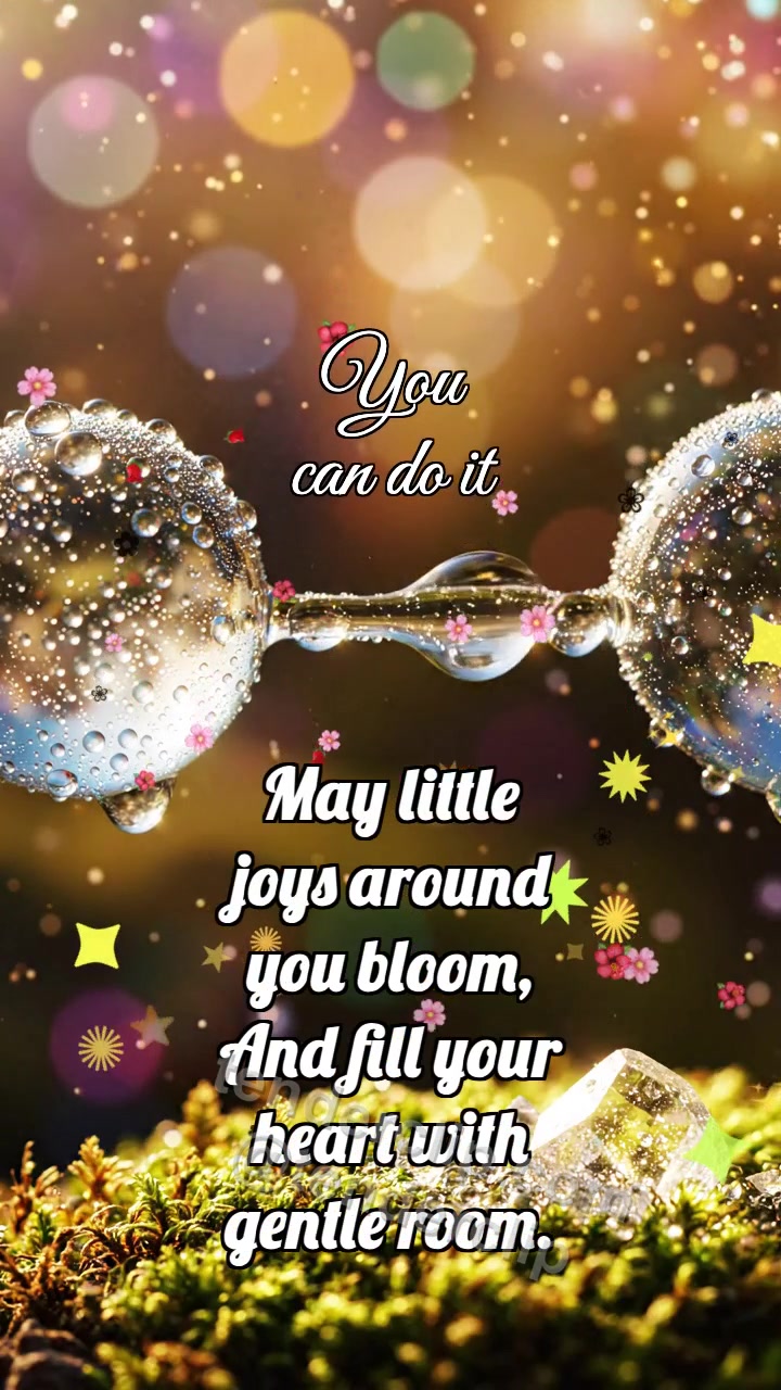Animated greeting card about You can do it: Capillary Bridge Gathers Dew