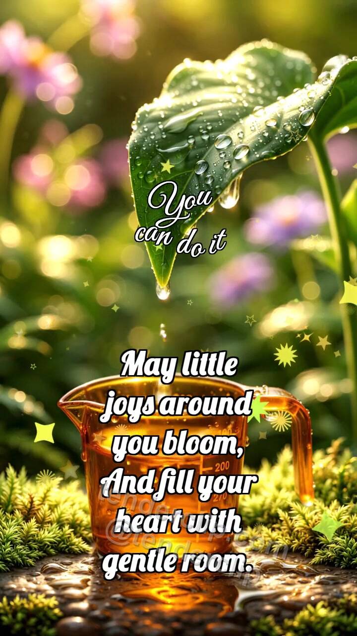 Animated greeting card about You can do it: Amber Measure Counts Dew