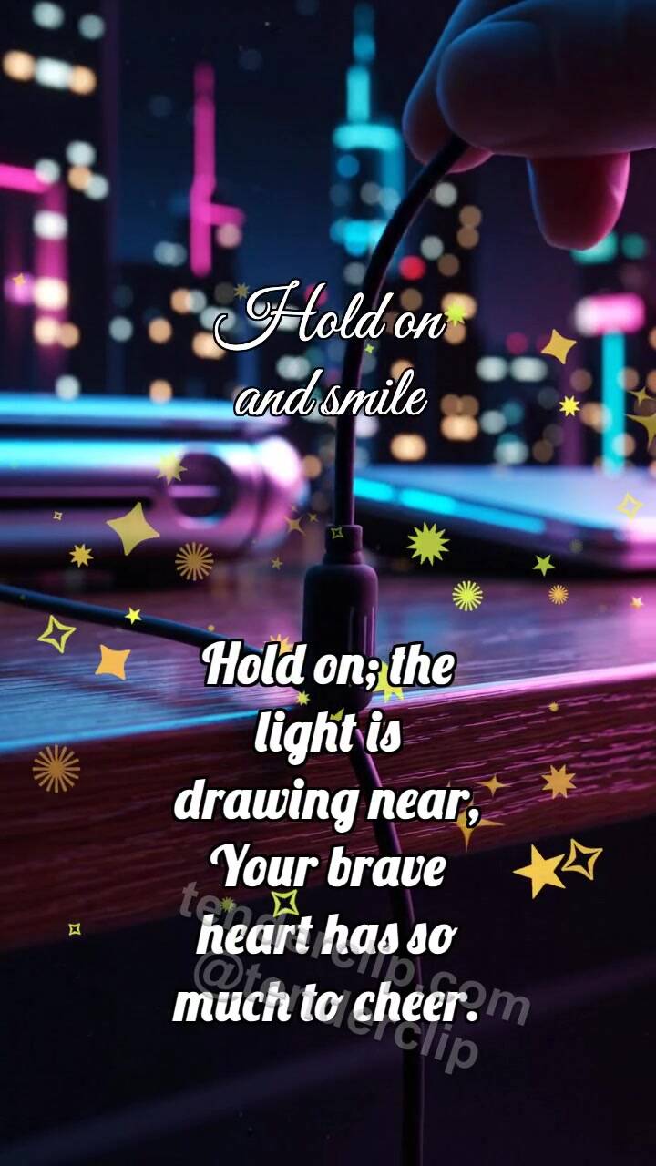 Animated greeting card about Hold on and smile: Tiny Stopper Holds Cable