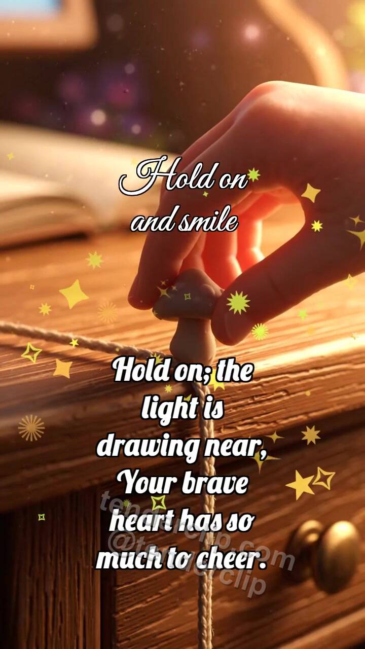 Animated greeting card about Hold on and smile: Tiny Stopper Holds Cable