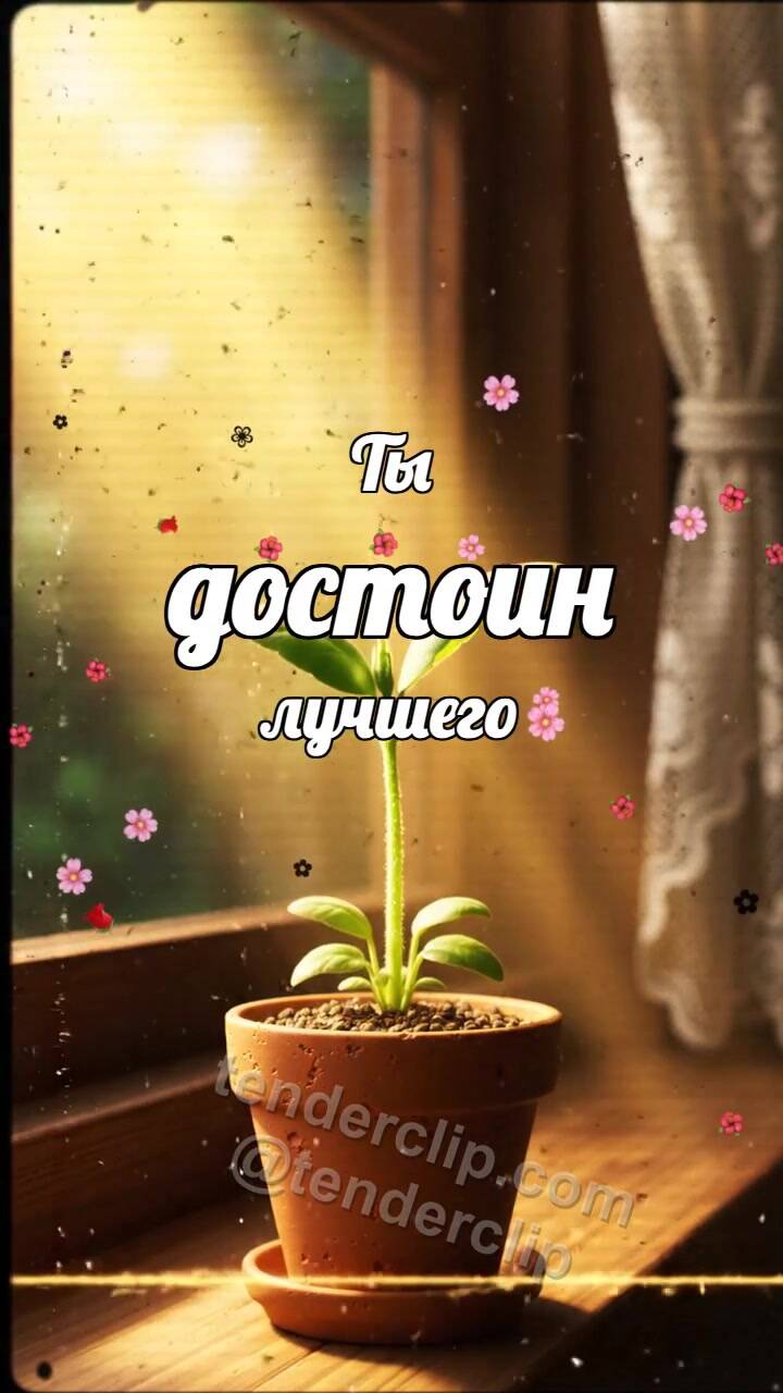 Анимационная открытка на тему Ты достоин лучшего: Росток тянется к свету