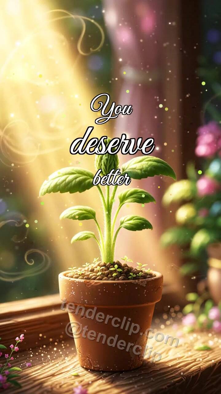 Animated greeting card about You deserve better: Sprout Reaches Light