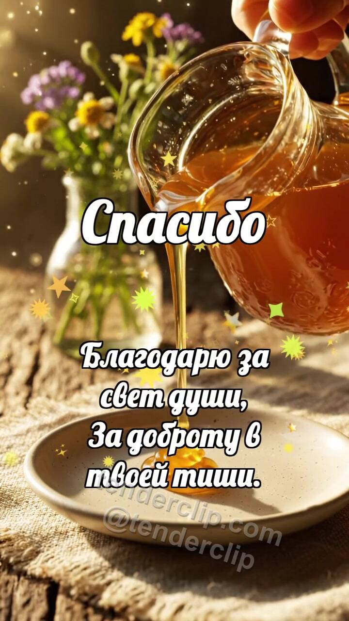 Анимационная открытка на тему Спасибо: Кленовый сироп делится
