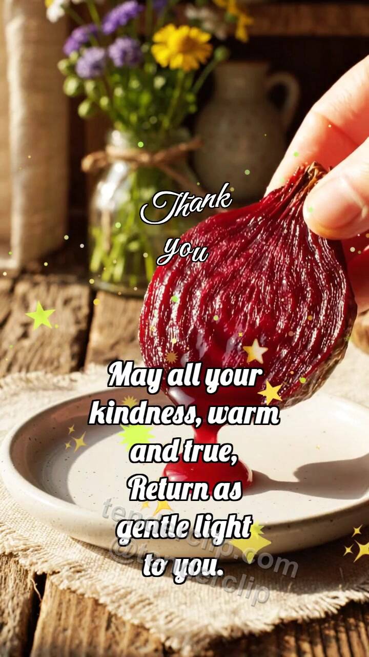 Animated greeting card about Thank you: Beet Shares Juice