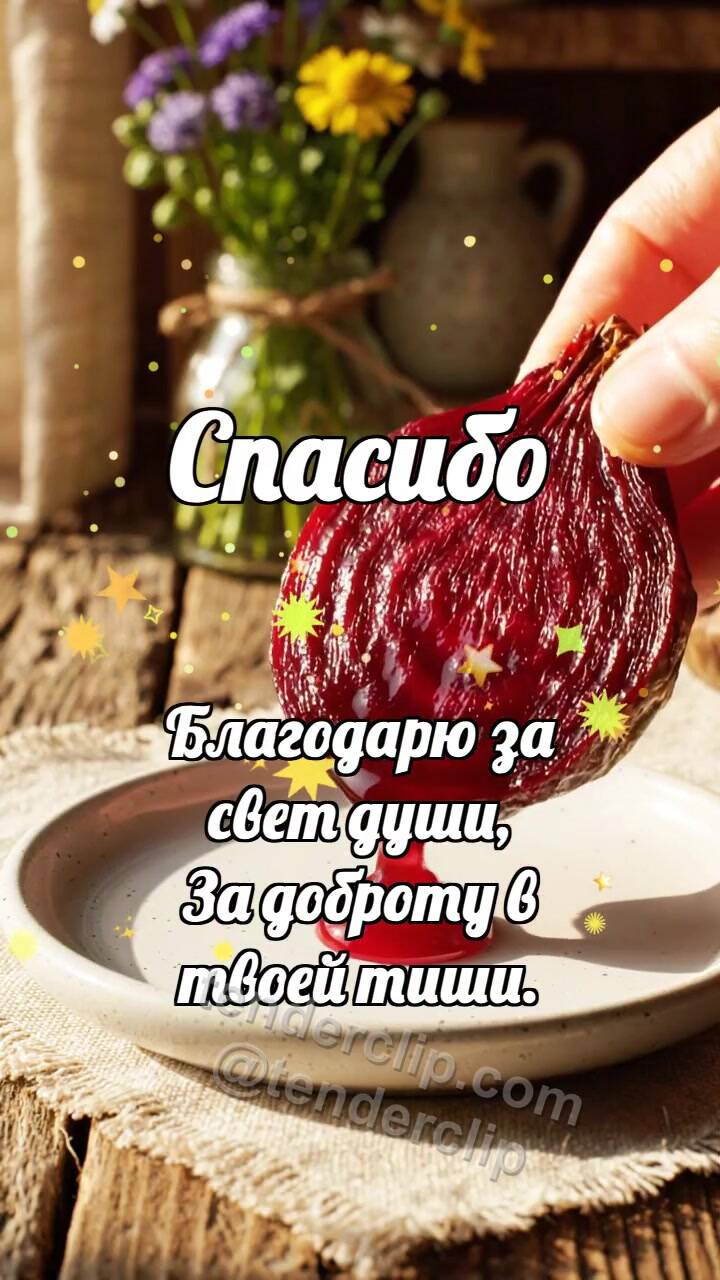 Анимационная открытка на тему Спасибо: Свёкла делится соком