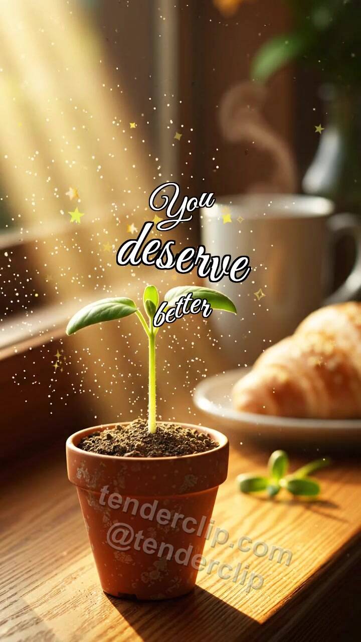 Animated greeting card about You deserve better: Sprout Reaches Light