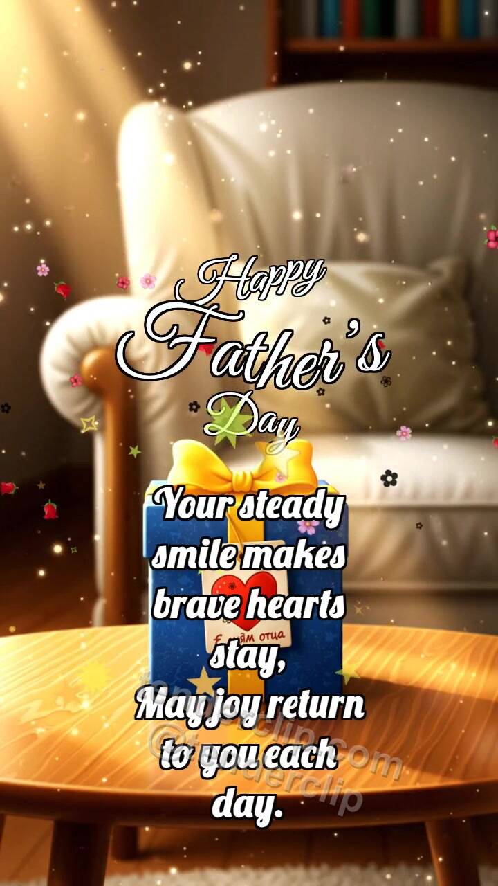 Animated greeting card about Happy Father’s Day: Sunbeam Finds Object