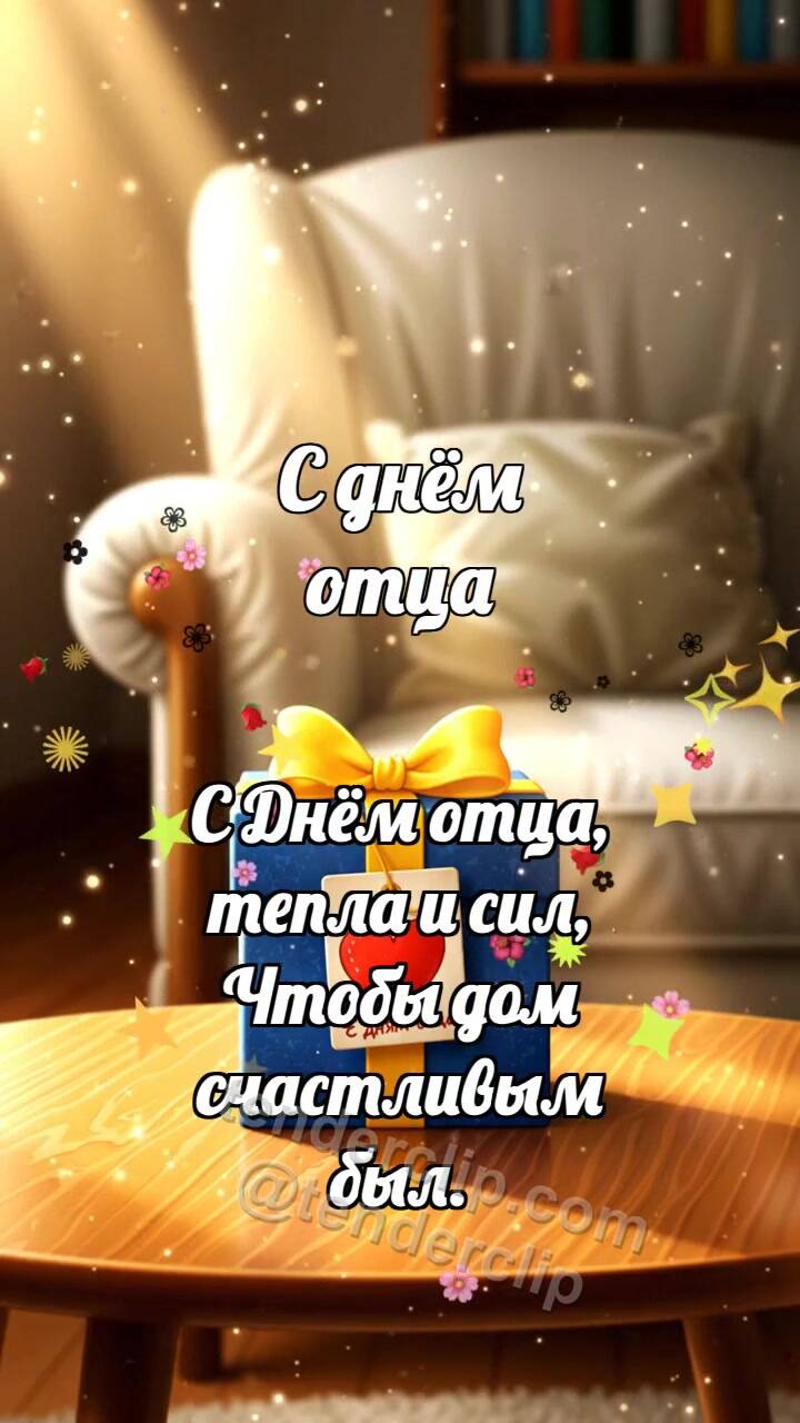Анимационная открытка на тему С днём отца: Лучик находит предмет