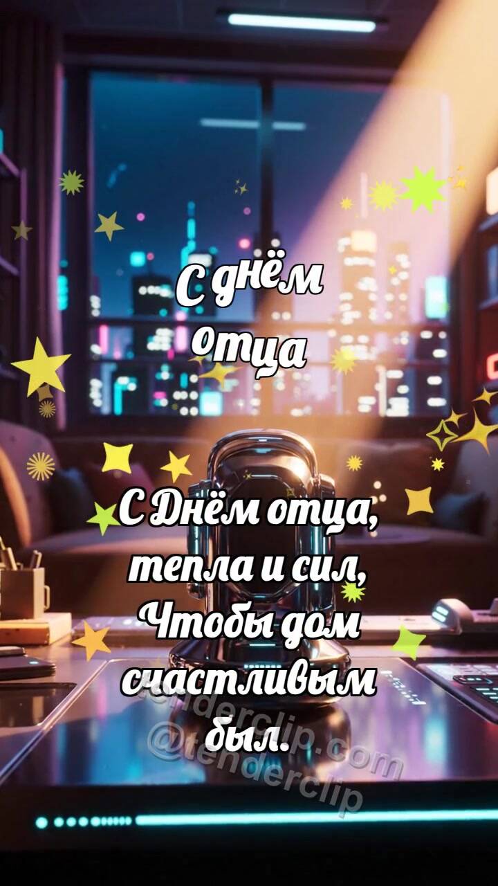 Анимационная открытка на тему С днём отца: Лучик находит предмет