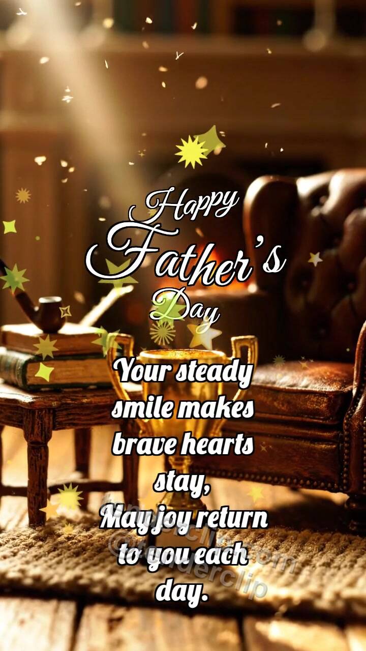 Animated greeting card about Happy Father’s Day: Sunbeam Finds Object