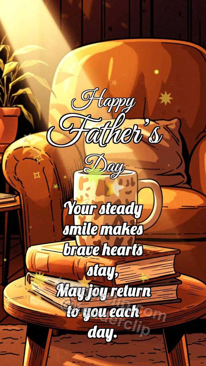 Animated greeting card about Happy Father’s Day: Sunbeam Finds Object