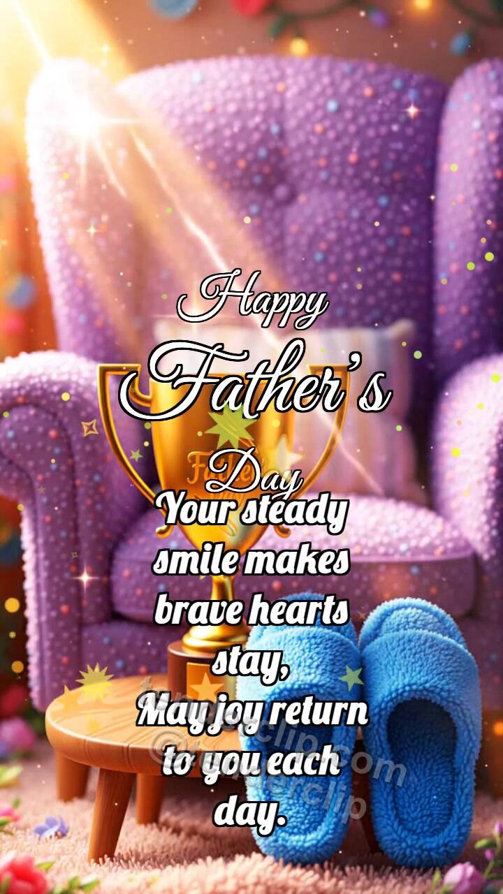 Animated greeting card about Happy Father’s Day: Sunbeam Finds Object
