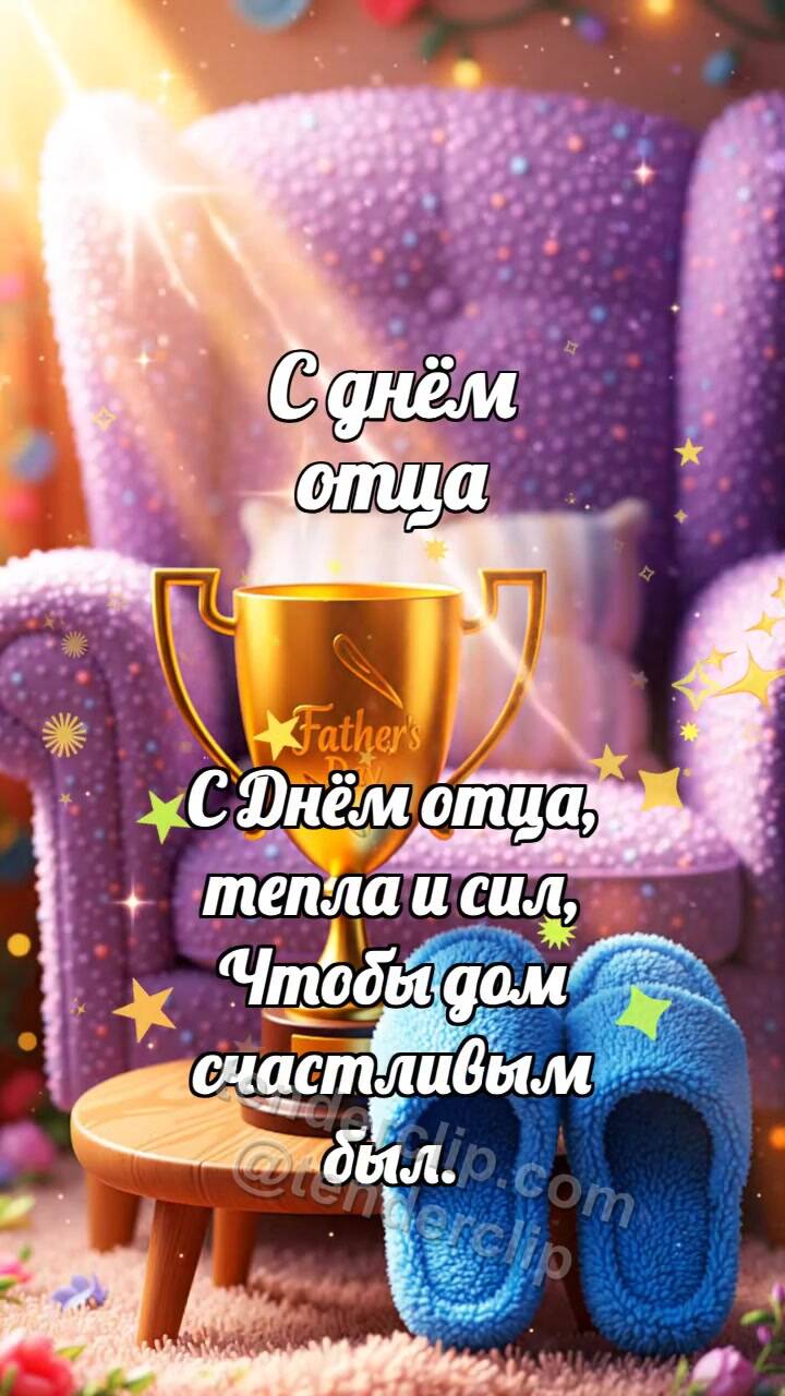 Анимационная открытка на тему С днём отца: Лучик находит предмет