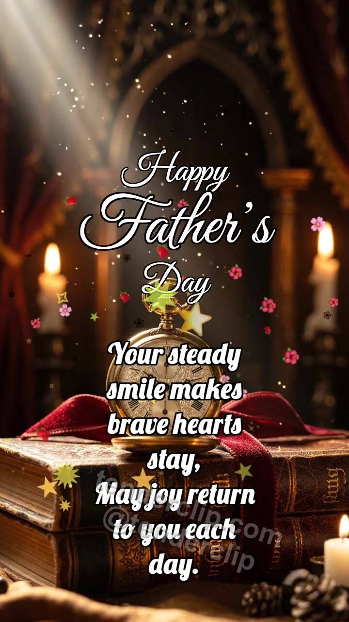 Animated greeting card about Happy Father’s Day: Sunbeam Finds Object
