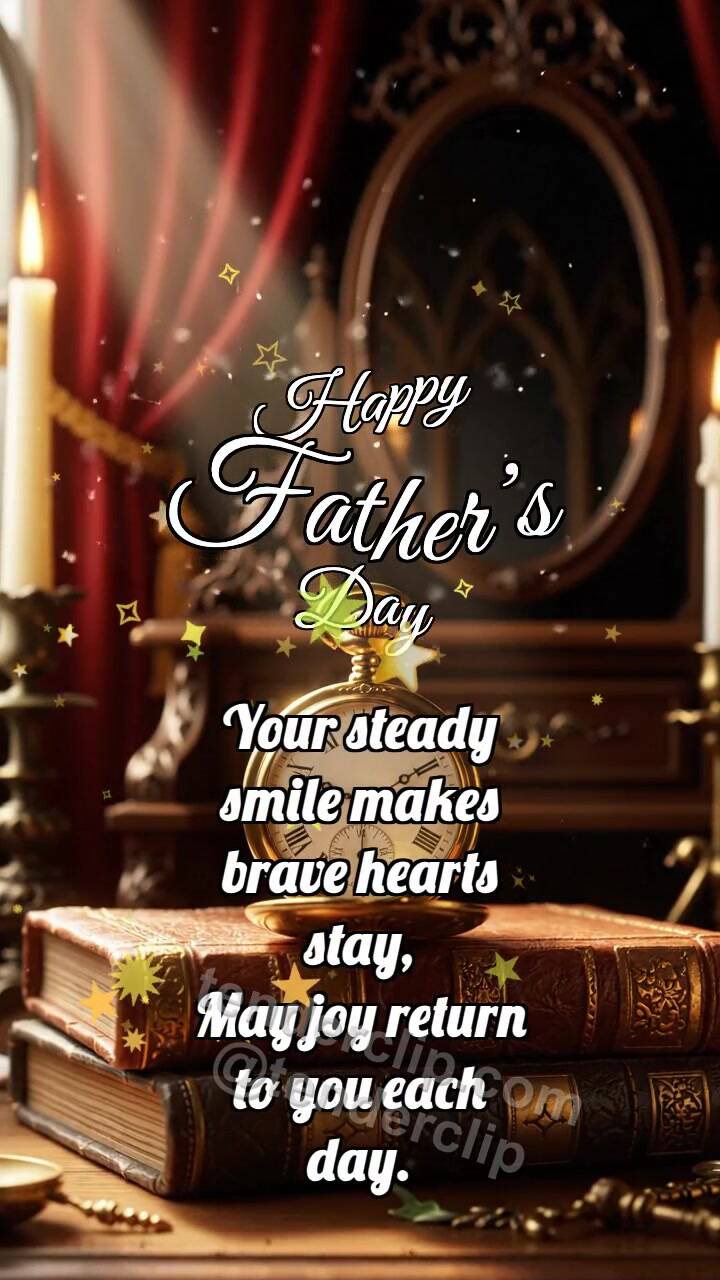 Animated greeting card about Happy Father’s Day: Sunbeam Finds Object