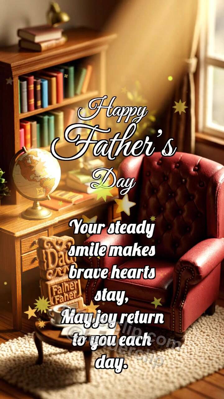 Animated greeting card about Happy Father’s Day: Sunbeam Finds Object