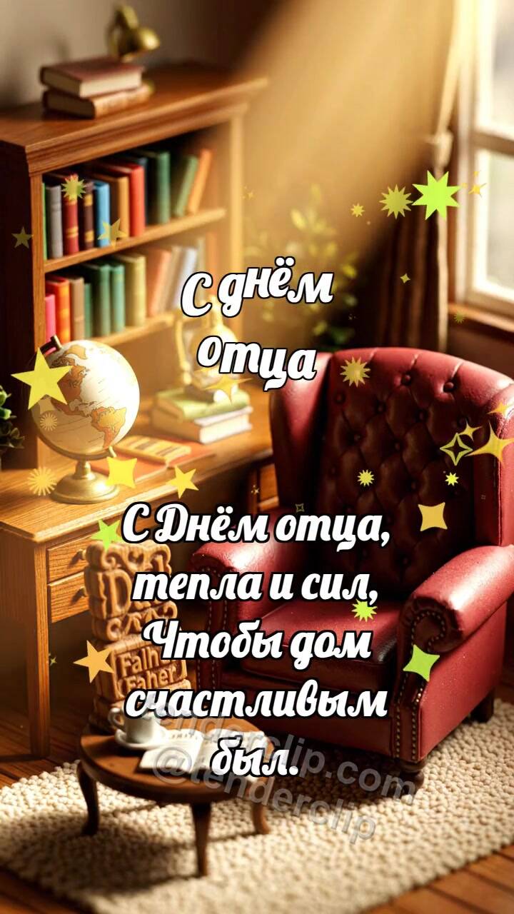 Анимационная открытка на тему С днём отца: Лучик находит предмет
