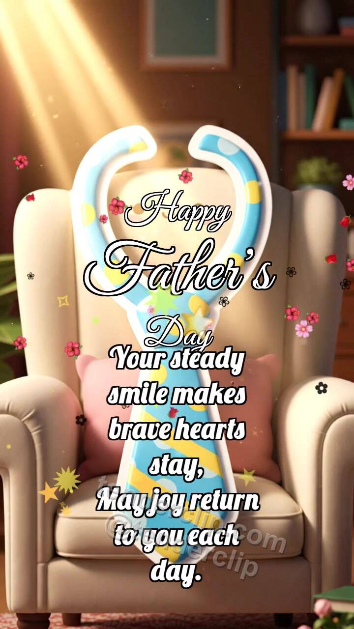 Animated greeting card about Happy Father’s Day: Sunbeam Finds Object