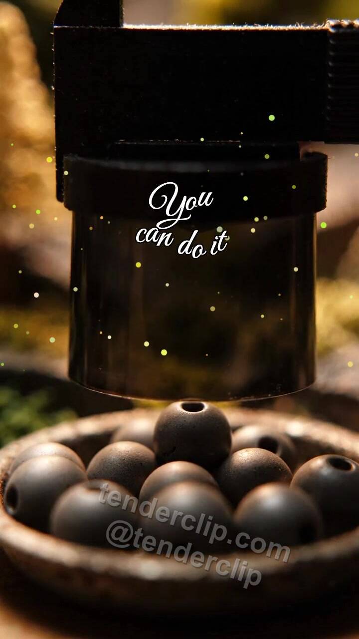 Animated greeting card about You can do it: Matte Visor Highlights Bead