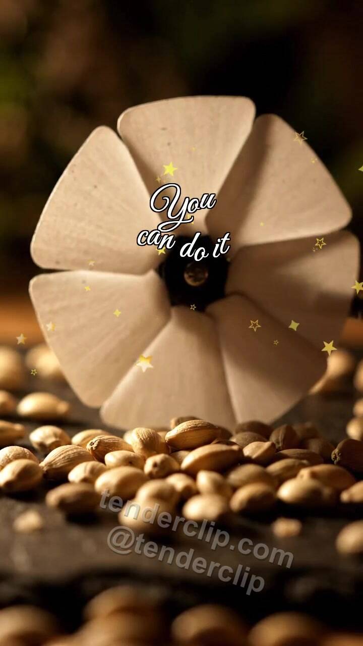 Animated greeting card about You can do it: White Iris Shutter Narrows Light