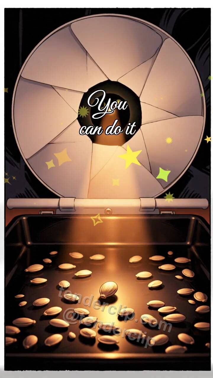 Animated greeting card about You can do it: White Iris Shutter Narrows Light