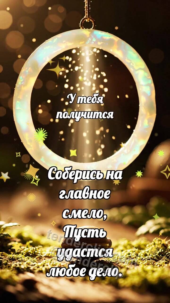 Анимационная открытка на тему У тебя получится: Опаловая рамка фокусирует луч