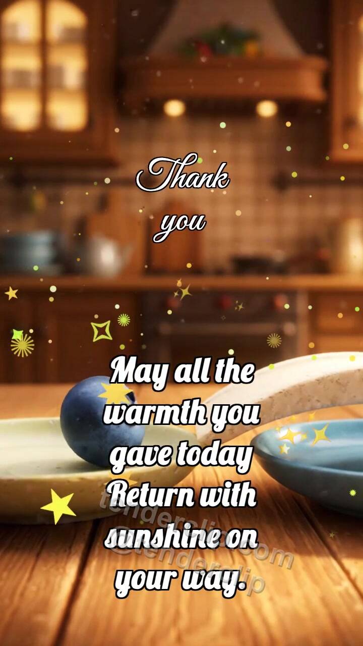 Animated greeting card about Thank you: Cream Ramp Rolls Blueberry
