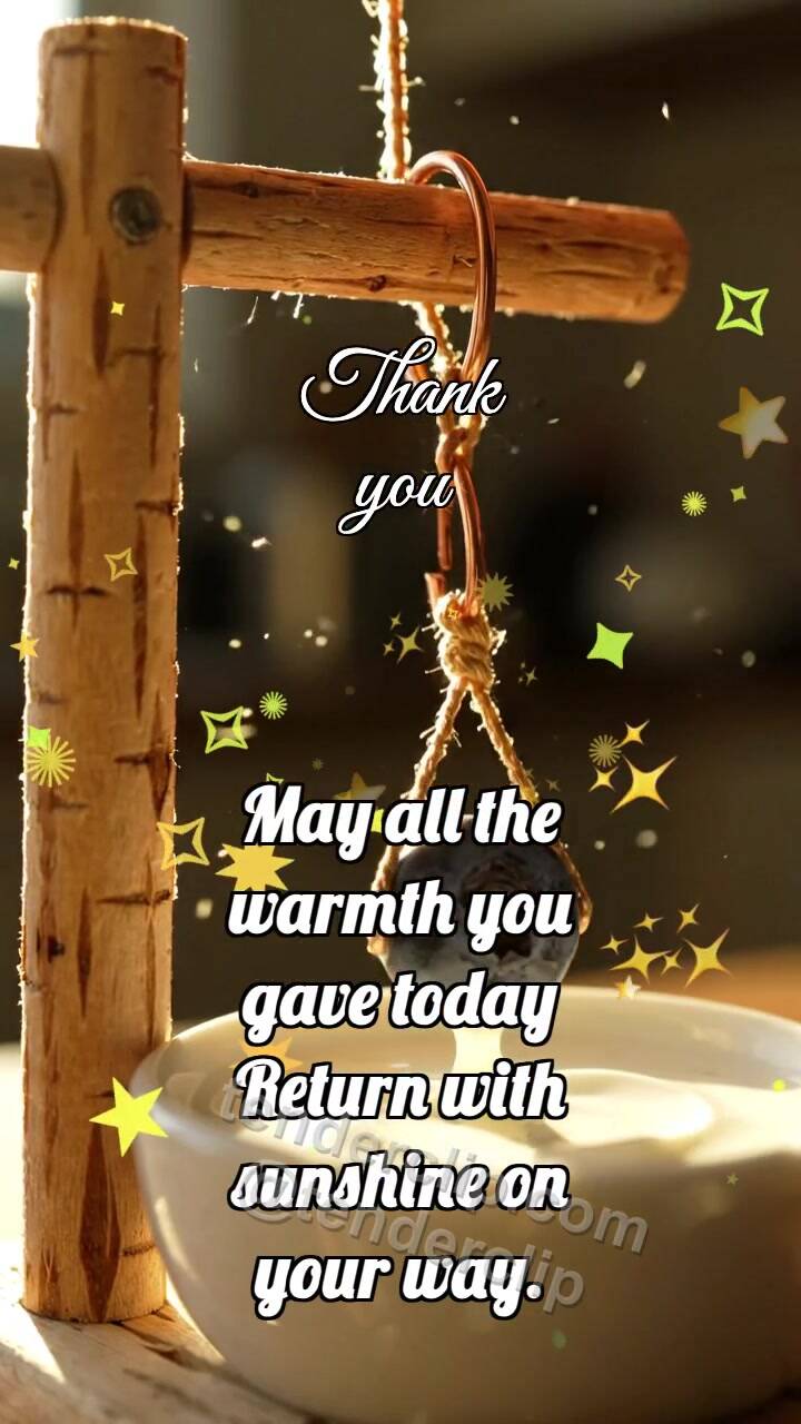 Animated greeting card about Thank you: Alder Hoist Lifts Blueberry