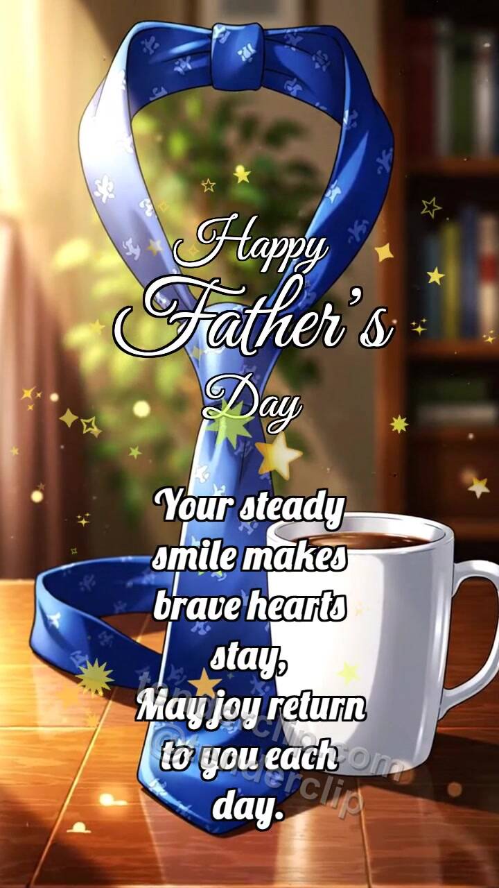 Animated greeting card about Happy Father’s Day: Sunbeam Finds Object