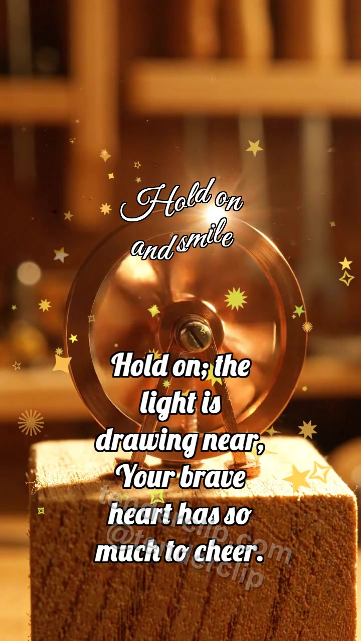 Animated greeting card about Hold on and smile: Copper Turbine Spins