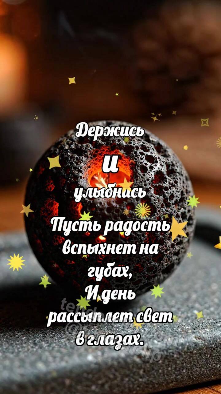 Анимационная открытка на тему Держись и улыбнись: Лавовая бусина остывает