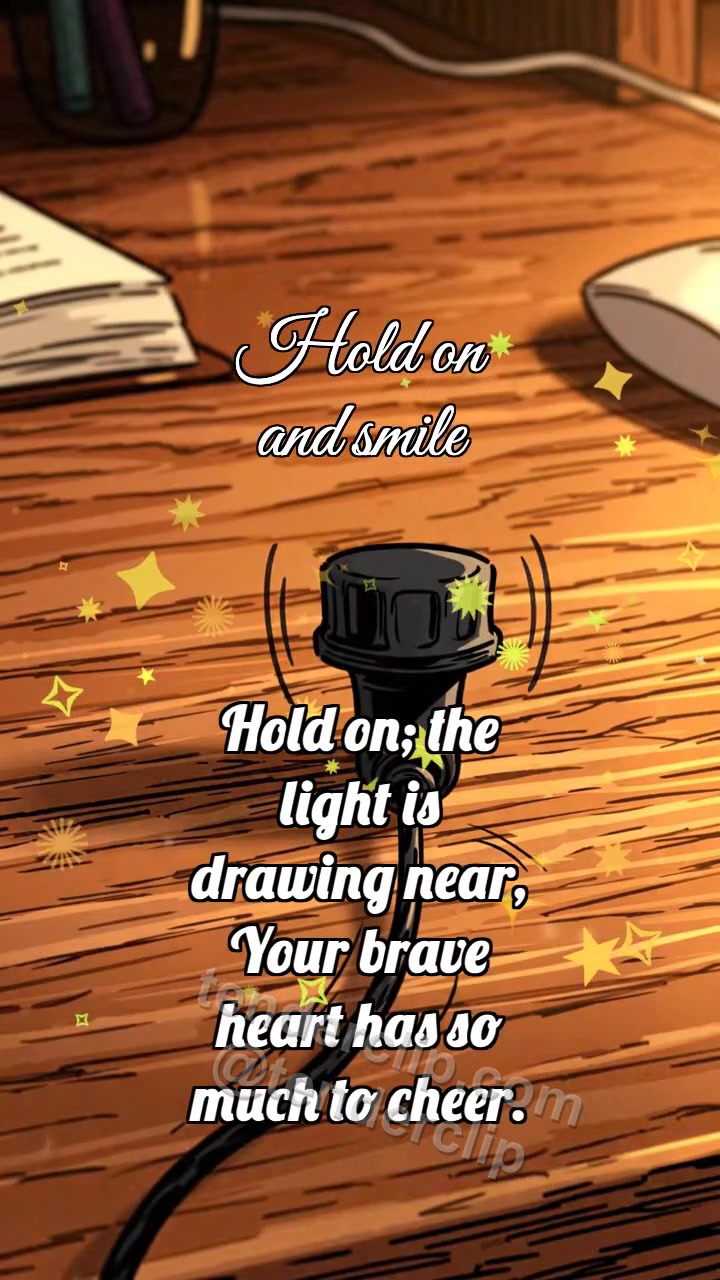 Animated greeting card about Hold on and smile: Tiny Stopper Holds Cable