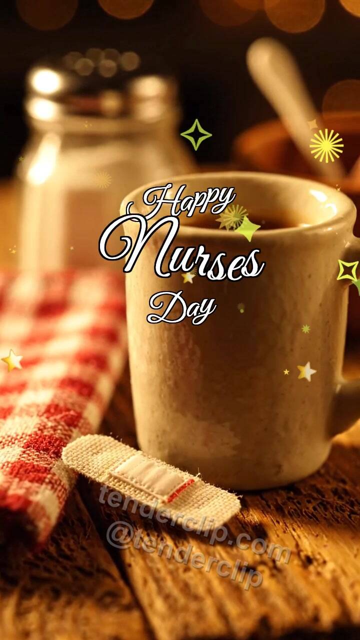 Animated greeting card about Happy Nurses Day: Bandage Hugs Mug