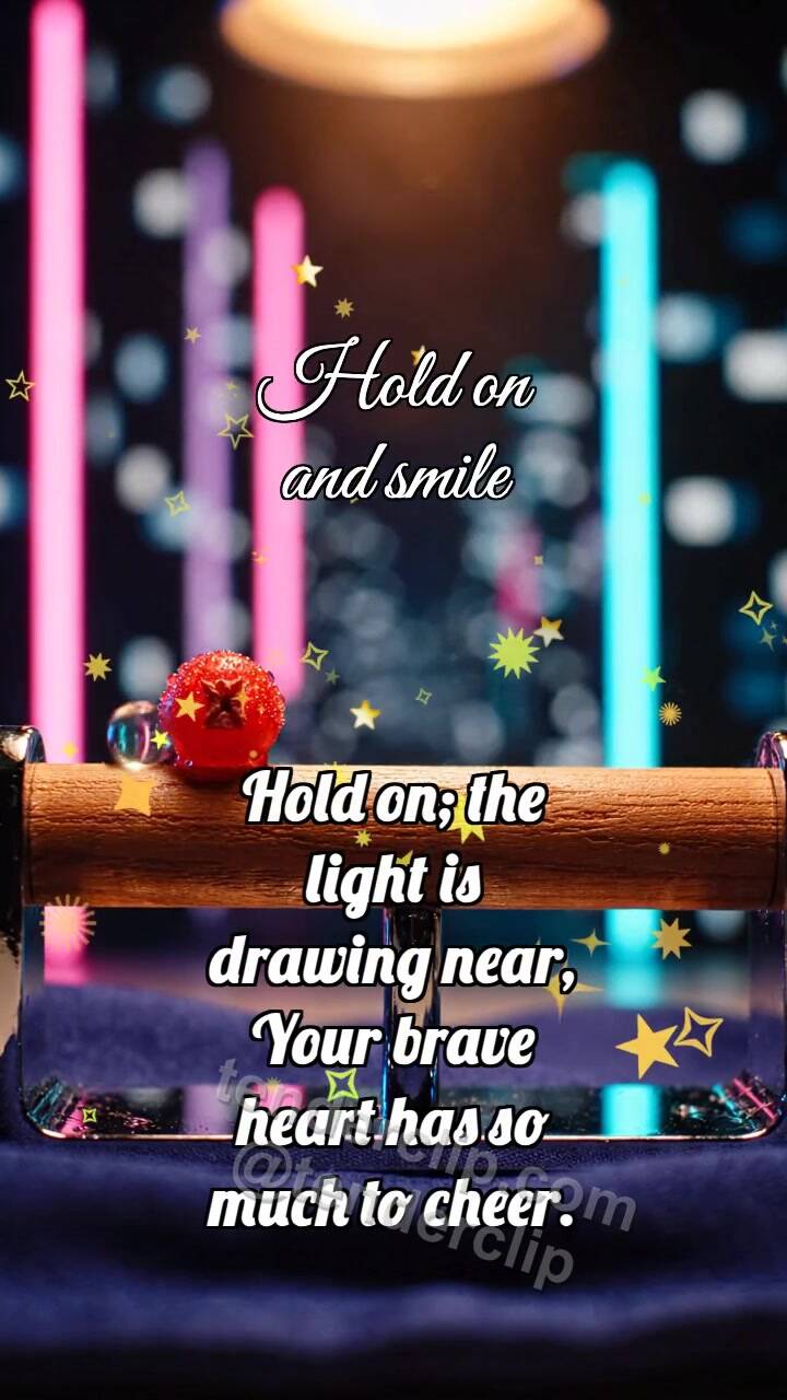 Animated greeting card about Hold on and smile: Hazelnut Balancer Steadies Berry