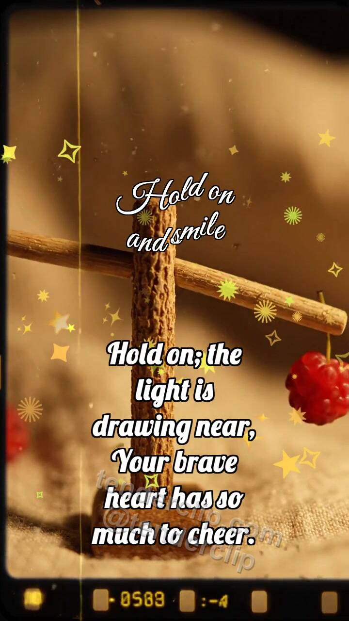 Animated greeting card about Hold on and smile: Hazelnut Balancer Steadies Berry