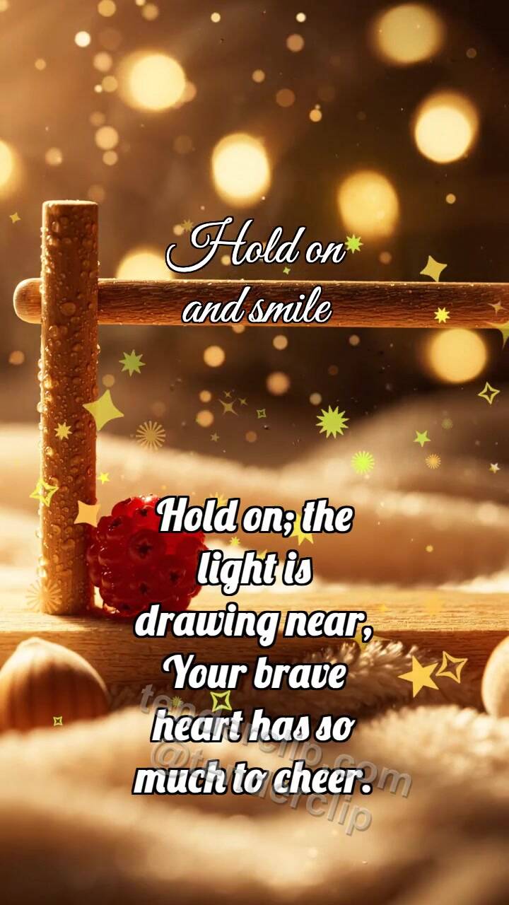 Animated greeting card about Hold on and smile: Hazelnut Balancer Steadies Berry
