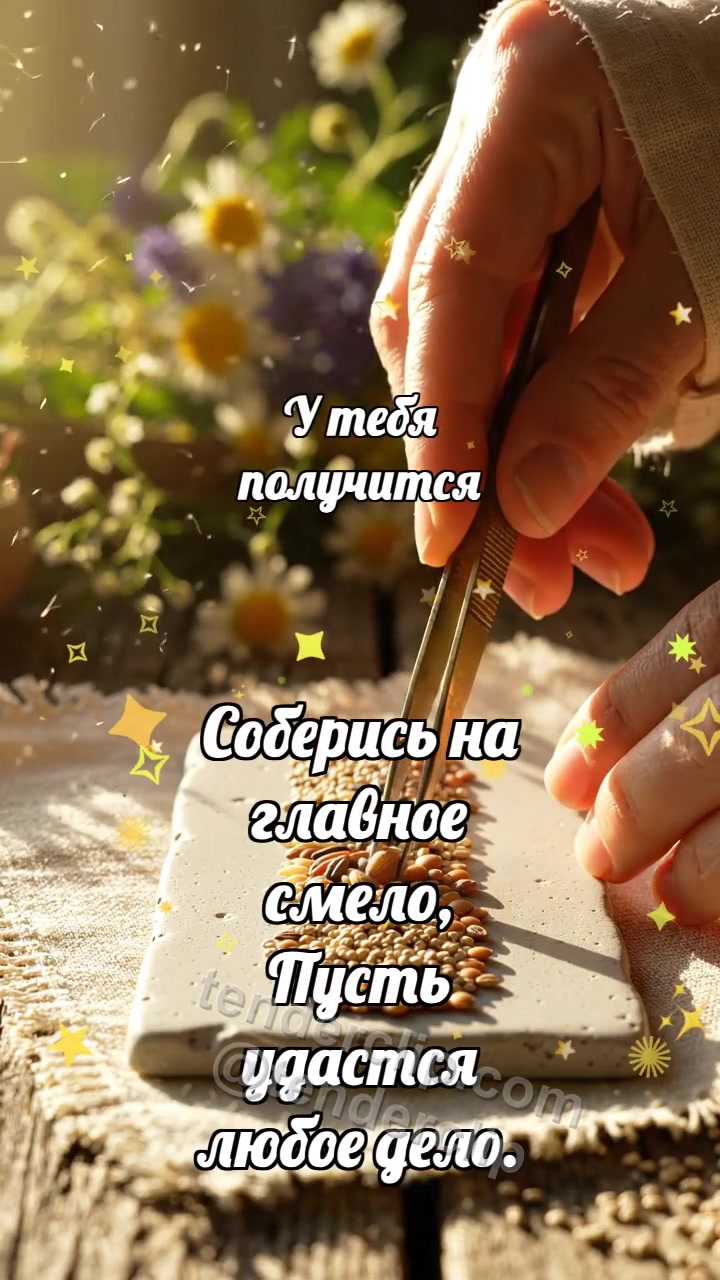 Анимационная открытка на тему У тебя получится: Пинцет выбирает зерно