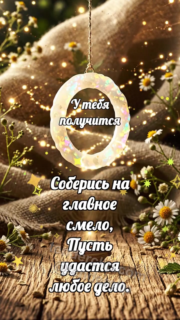 Анимационная открытка на тему У тебя получится: Опаловая рамка фокусирует луч