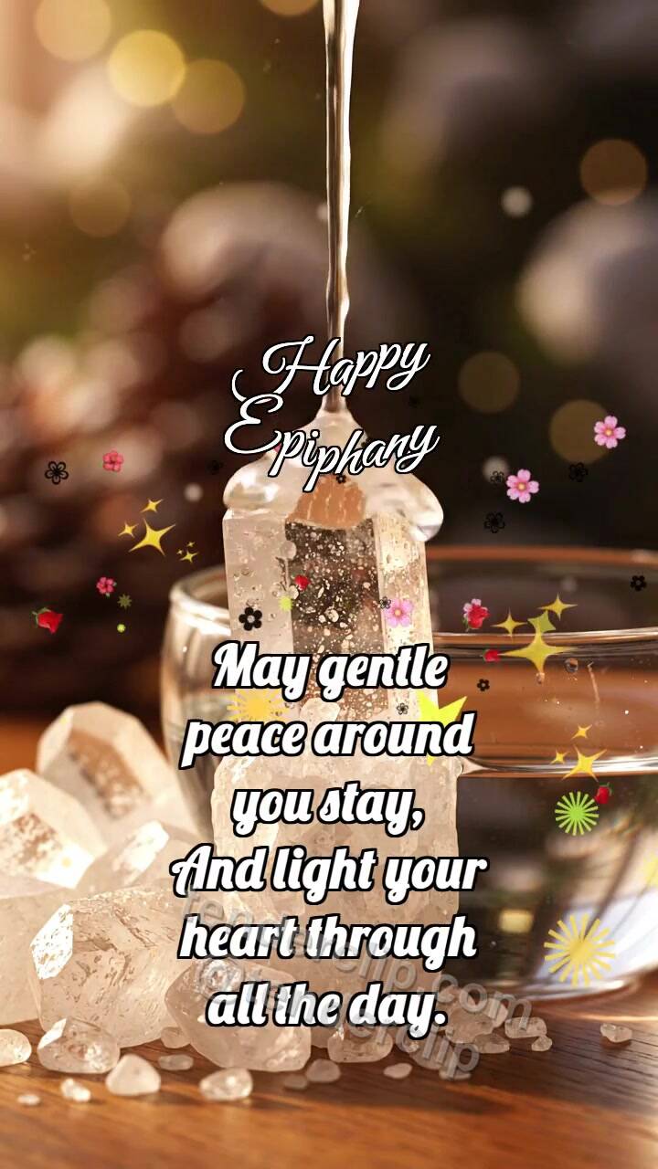 Animated greeting card about Happy Epiphany: Salt Welcomes Drop
