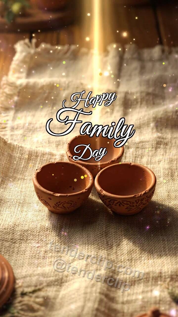Animated greeting card about Happy Family Day: Terracotta Bowls Gather