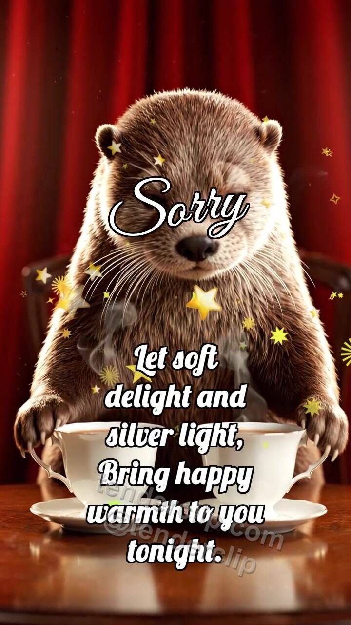 Animated greeting card about Sorry: Otter Moves Cups Closer