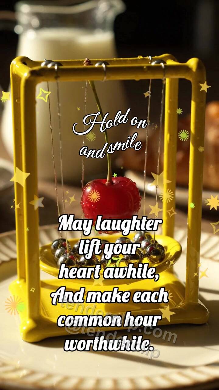 Animated greeting card about Hold on and smile: Lemon Bearing Rocks Cherry