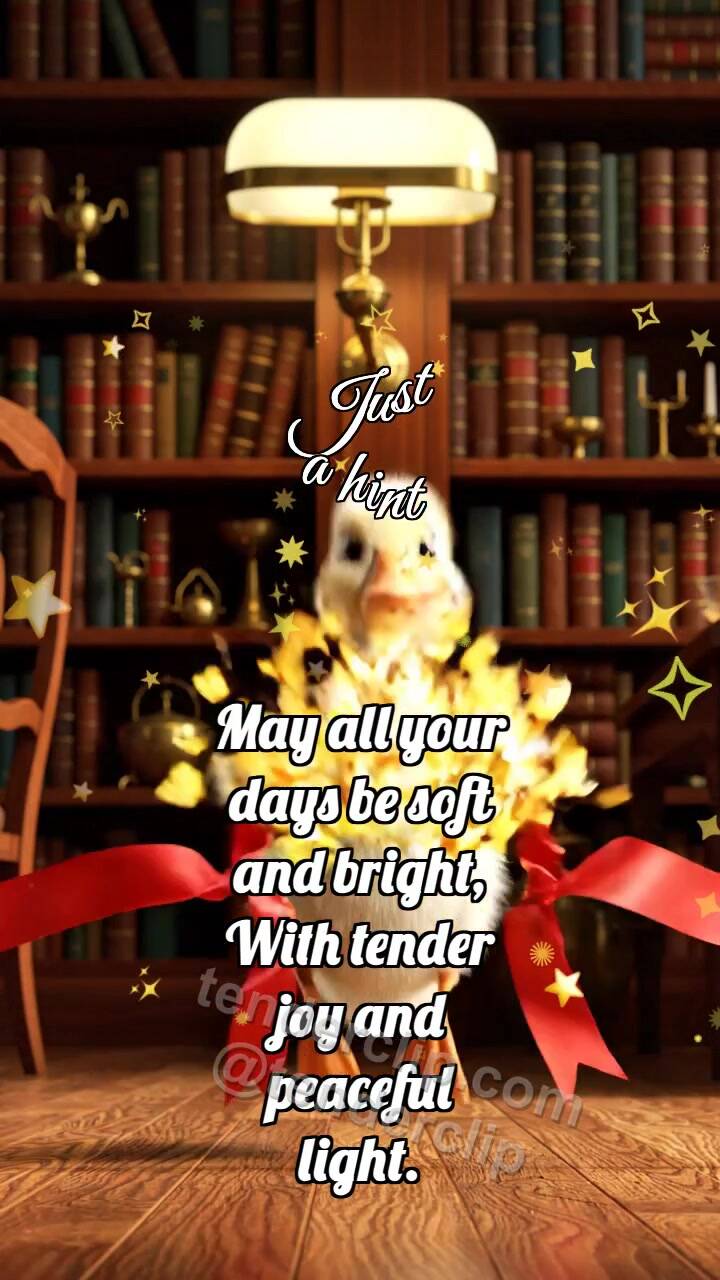 Animated greeting card about Just a hint: Duckling Crosses Finish