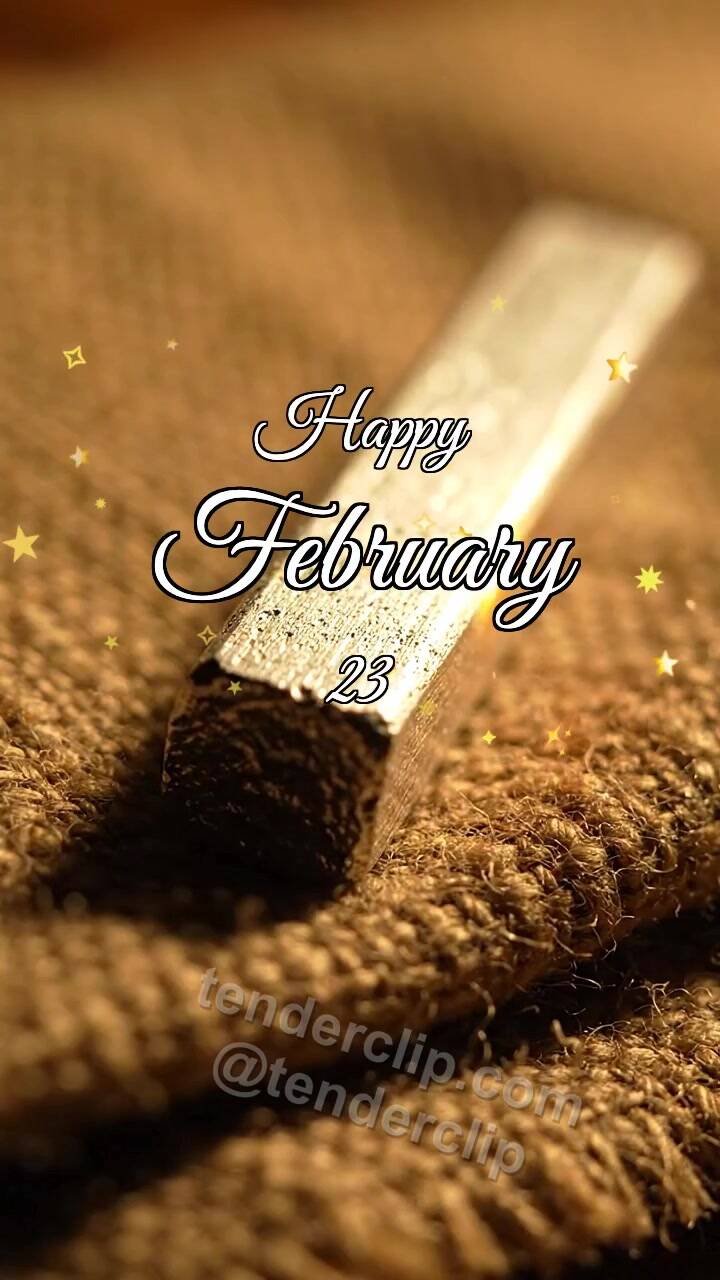 Animated greeting card about Happy February 23: Magnesium Bar Catches Glint