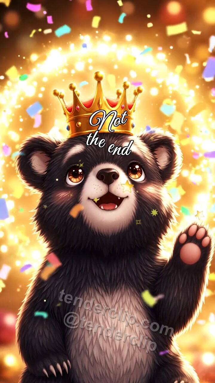 Animated greeting card about Not the end: Panda Cub Gets Crown