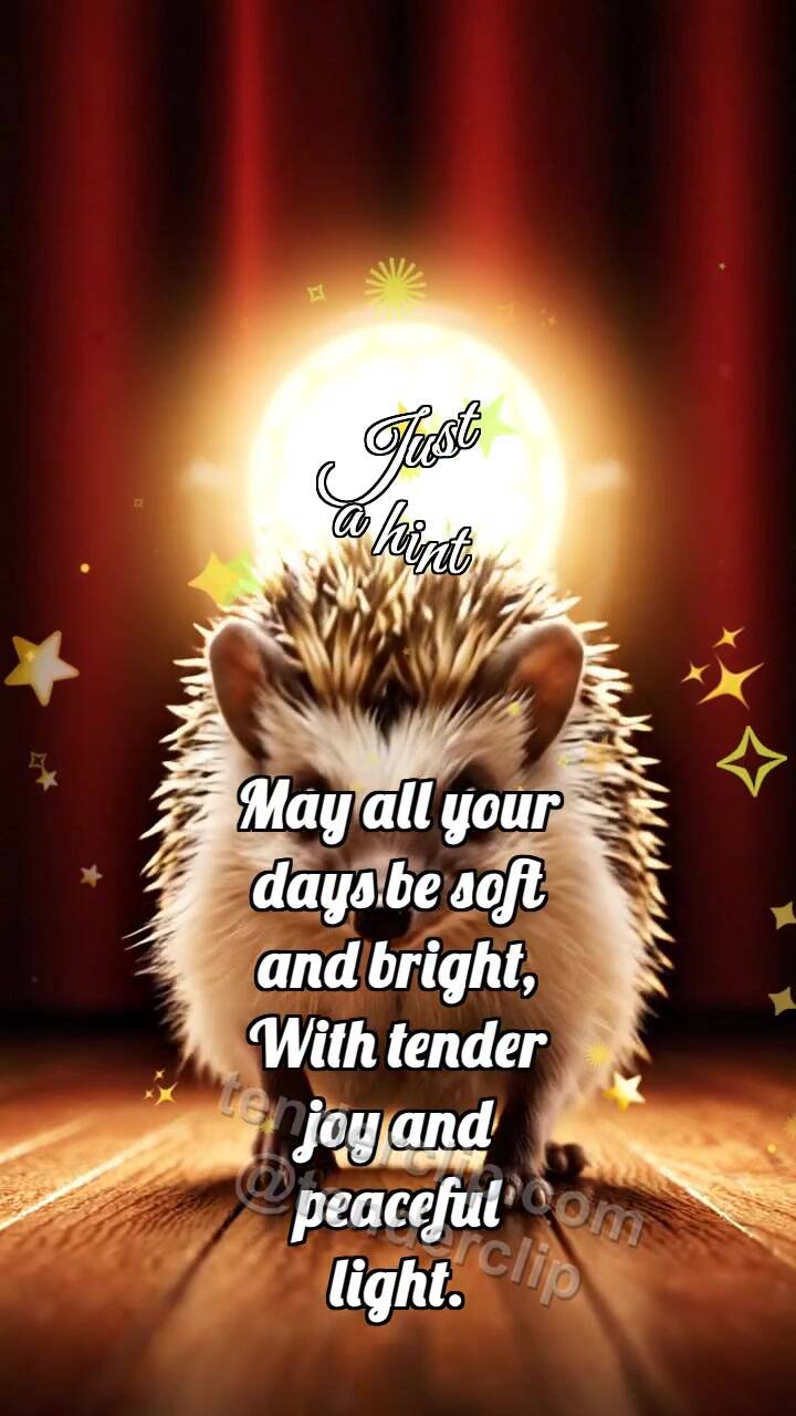 Animated greeting card about Just a hint: Hedgehog In Spotlight